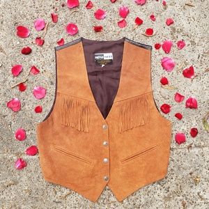 Vintage ♡ 1970s Leather Fringe Vest by Mona Mode